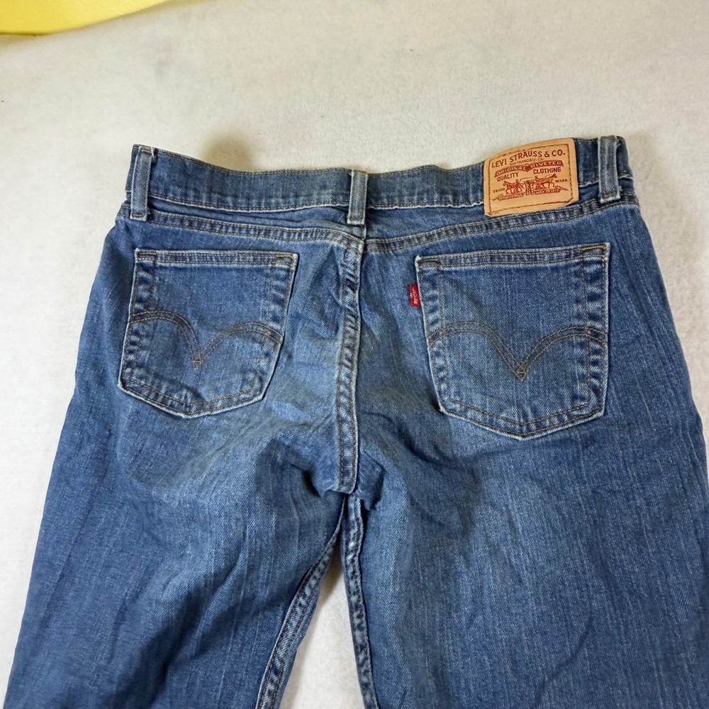 Levis 518 Superlow Boot Cut Jeans Womens Blue Denim Low Rise Pants 7782
